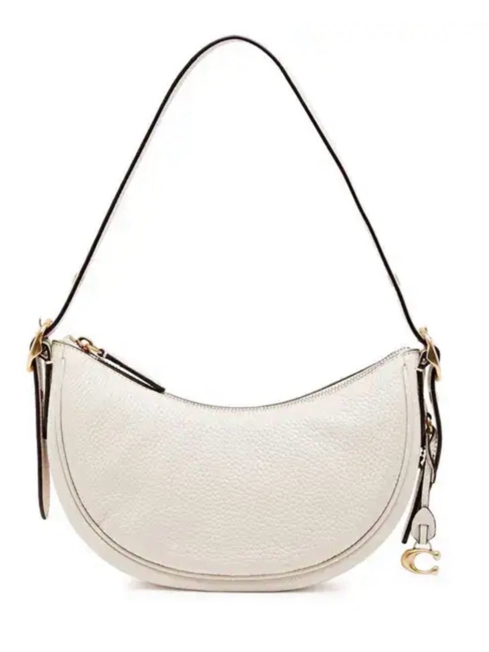 NWOT Coach Luna Pebbled Leather Shoulder Bag, Cream / Chalk